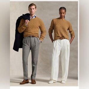 Polo By Ralph Lauren Iconic VTG Cable Knit pullover Sweater Wool Alpaca Unisex M